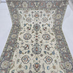 5x8 Beige Chobi Floral Area Rug | Handmade Wool & Cotton Rug