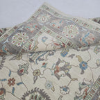 5x8 Beige Chobi Floral Area Rug | Handmade Wool & Cotton Rug