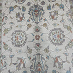 5x8 Beige Chobi Floral Area Rug | Handmade Wool & Cotton Rug