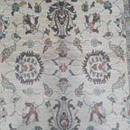5x8 Beige Chobi Floral Area Rug | Handmade Wool & Cotton Rug