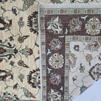 5x8 Beige Chobi Floral Area Rug | Handmade Wool & Cotton Rug