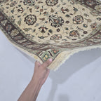 5x8 Beige Chobi Floral Area Rug | Handmade Wool & Cotton Rug