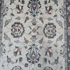 5x8 Beige Chobi Floral Area Rug | Handmade Wool & Cotton Rug