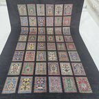 5.5x8 Black Gul-e-Ayena Area Rug | Handmade Wool & Cotton Rug
