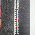 5.5x8 Black Gul-e-Ayena Area Rug | Handmade Wool & Cotton Rug