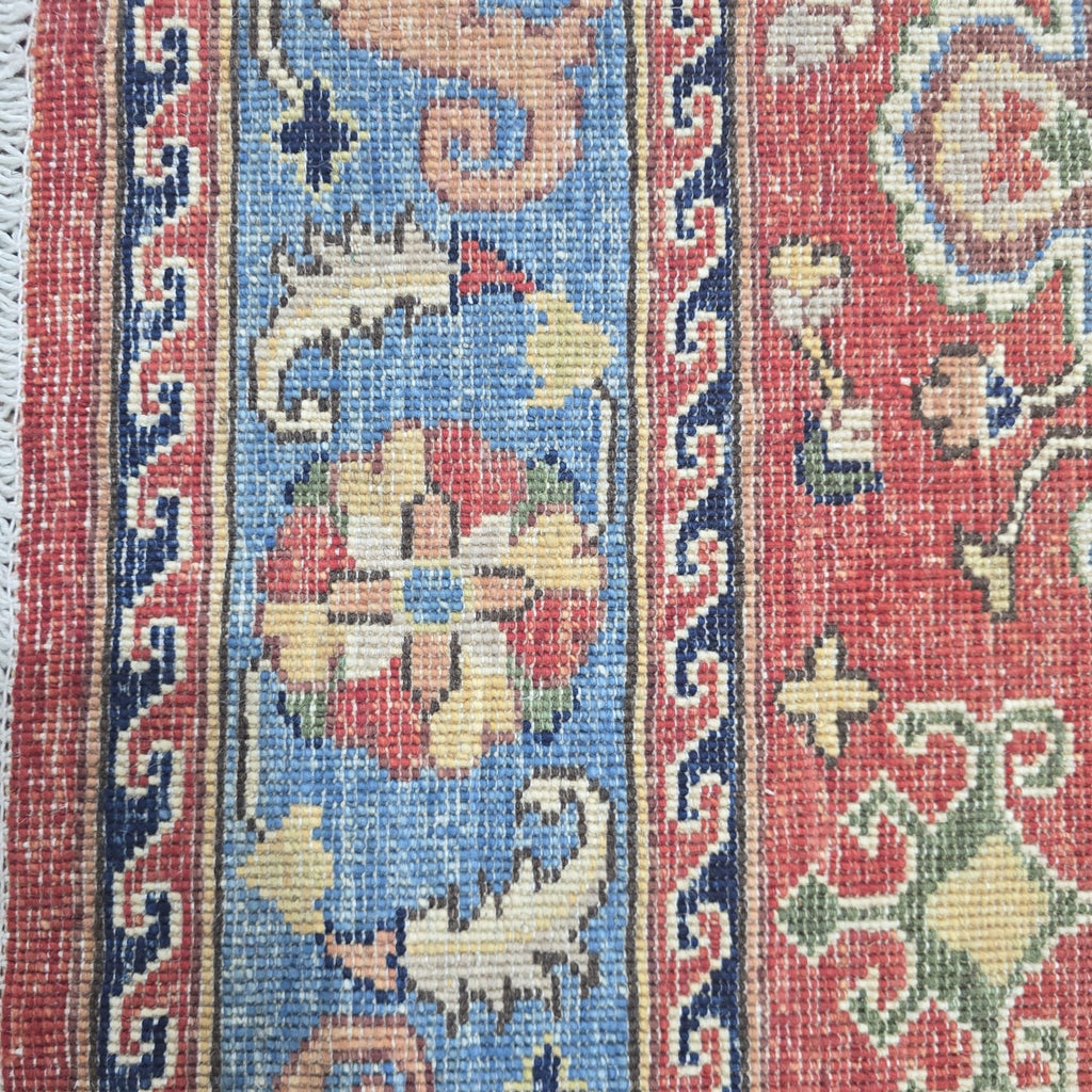 6x9 Red Heriz Floral Area Rug | Handmade Wool & Cotton Rug