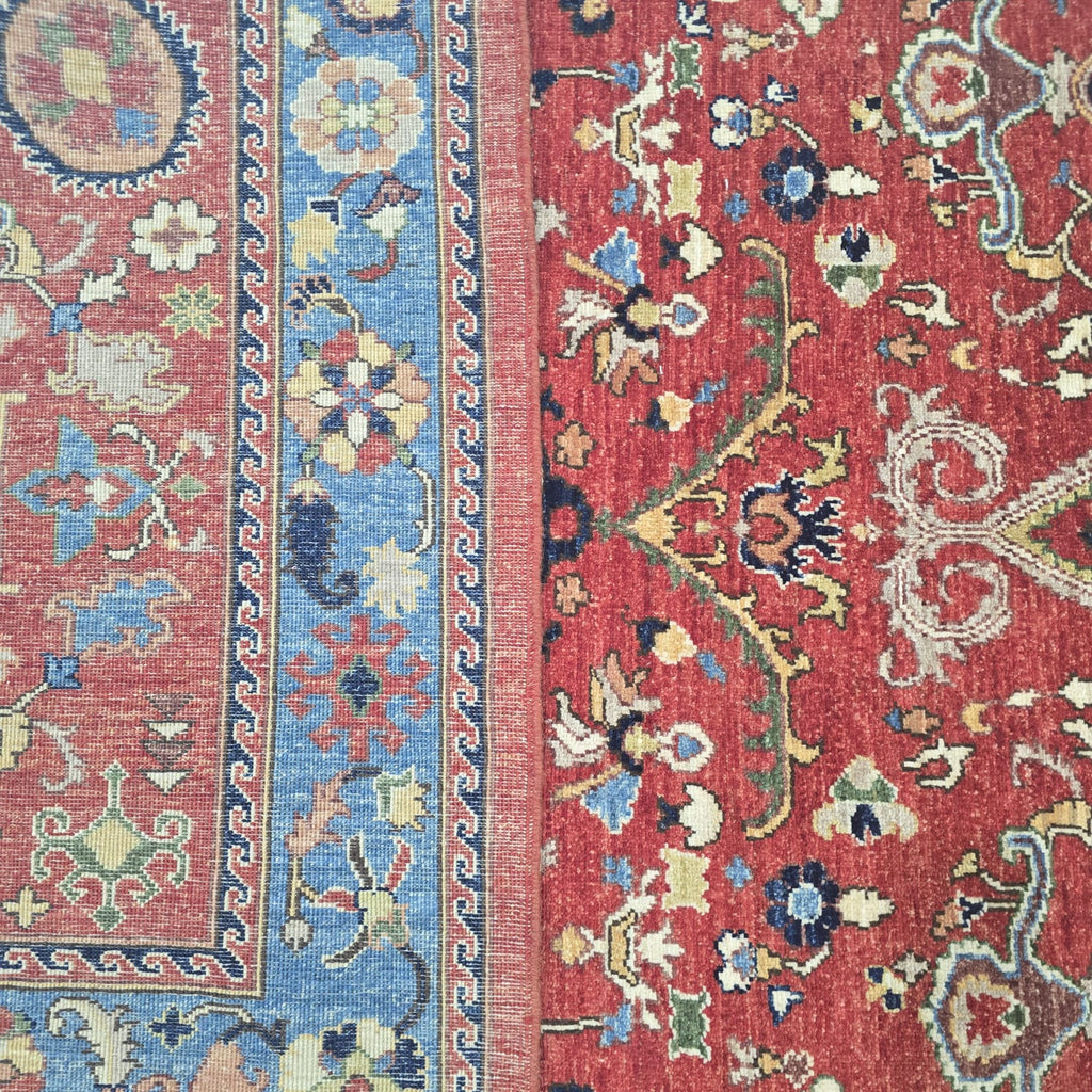 6x9 Red Heriz Floral Area Rug | Handmade Wool & Cotton Rug