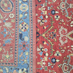 6x9 Red Heriz Floral Area Rug | Handmade Wool & Cotton Rug