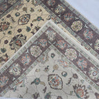 5x6.5 Beige Chobi Floral Area Rug | Handmade Wool & Cotton Rug
