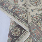 5x6 Beige Chobi Floral Area Rug | Handmade Wool & Cotton Rug