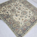 5x6 Beige Chobi Floral Area Rug | Handmade Wool & Cotton Rug