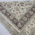 5x6 Beige Chobi Floral Area Rug | Handmade Wool & Cotton Rug