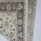 5x6 Beige Chobi Floral Area Rug | Handmade Wool & Cotton Rug