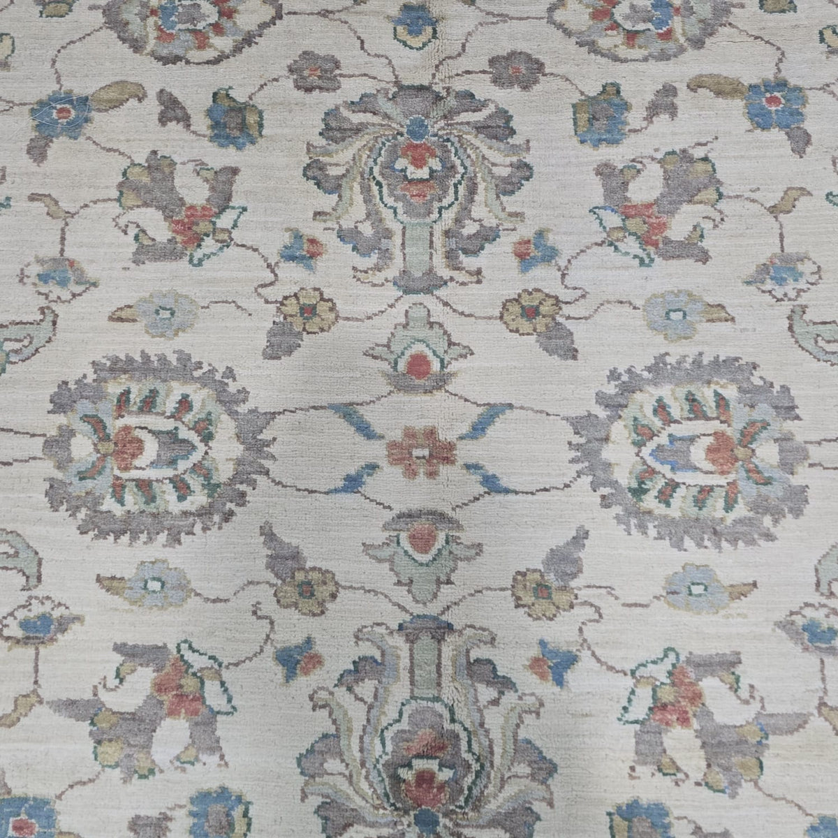 5x6 Beige Chobi Floral Area Rug | Handmade Wool & Cotton Rug