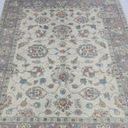 5x6 Beige Chobi Floral Area Rug | Handmade Wool & Cotton Rug