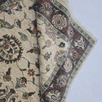 5x6.5 Beige Chobi Floral Area Rug | Handmade Wool & Cotton Rug