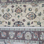 5x6.5 Beige Chobi Floral Area Rug | Handmade Wool & Cotton Rug
