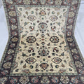5x6.5 Beige Chobi Floral Area Rug | Handmade Wool & Cotton Rug