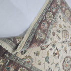 5x6.5 Beige Chobi Floral Area Rug | Handmade Wool & Cotton Rug