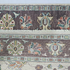 5x6.5 Beige Chobi Floral Area Rug | Handmade Wool & Cotton Rug
