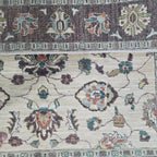 5x6.5 Beige Chobi Floral Area Rug | Handmade Wool & Cotton Rug
