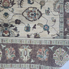 5x6.5 Beige Chobi Floral Area Rug | Handmade Wool & Cotton Rug