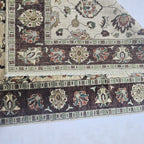 5x6.5 Beige Chobi Floral Area Rug | Handmade Wool & Cotton Rug