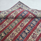 5x6.5 Red Shawl Area Rug | Handmade Wool & Cotton Rug