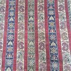 5x6.5 Red Shawl Area Rug | Handmade Wool & Cotton Rug