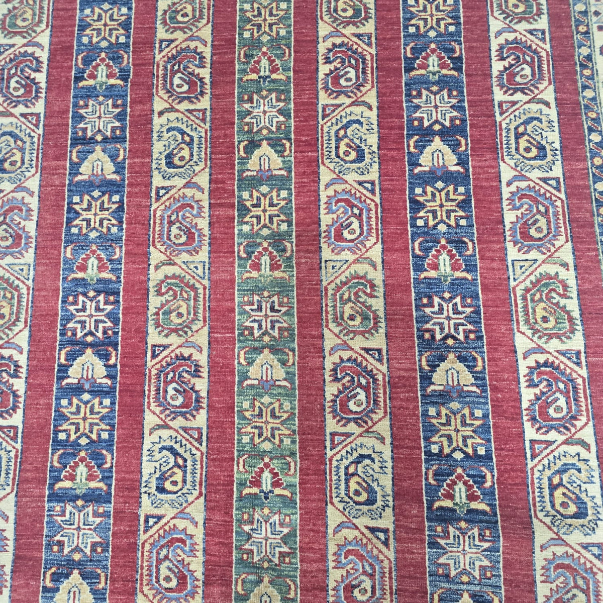 5x6.5 Red Shawl Area Rug | Handmade Wool & Cotton Rug
