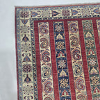 5x6.5 Red Shawl Area Rug | Handmade Wool & Cotton Rug