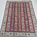 5x6.5 red Shawl handmade wool and cotton area rug