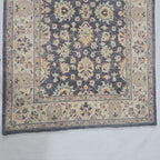 3x5 Gray Chobi Floral Area Rug | Handmade Wool & Cotton Rug