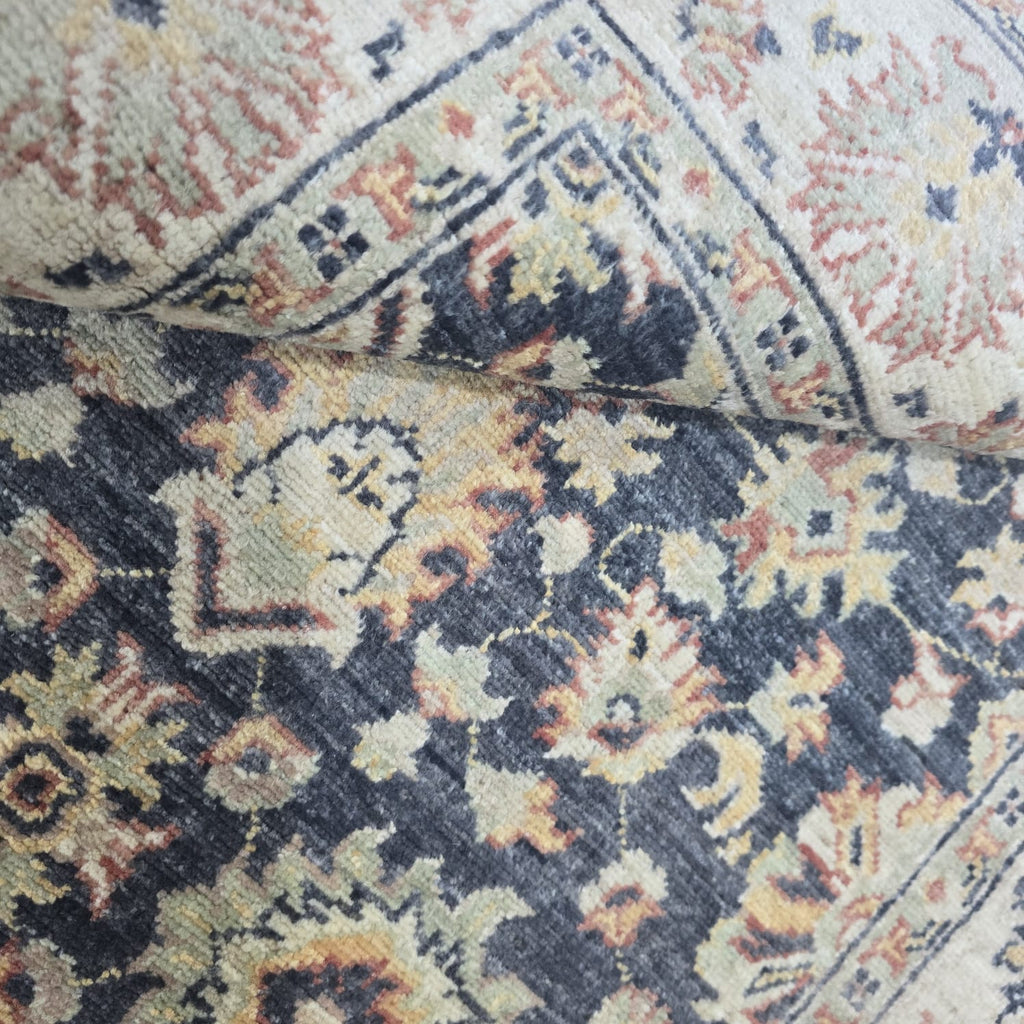 3x5 Gray Chobi Floral Area Rug | Handmade Wool & Cotton Rug