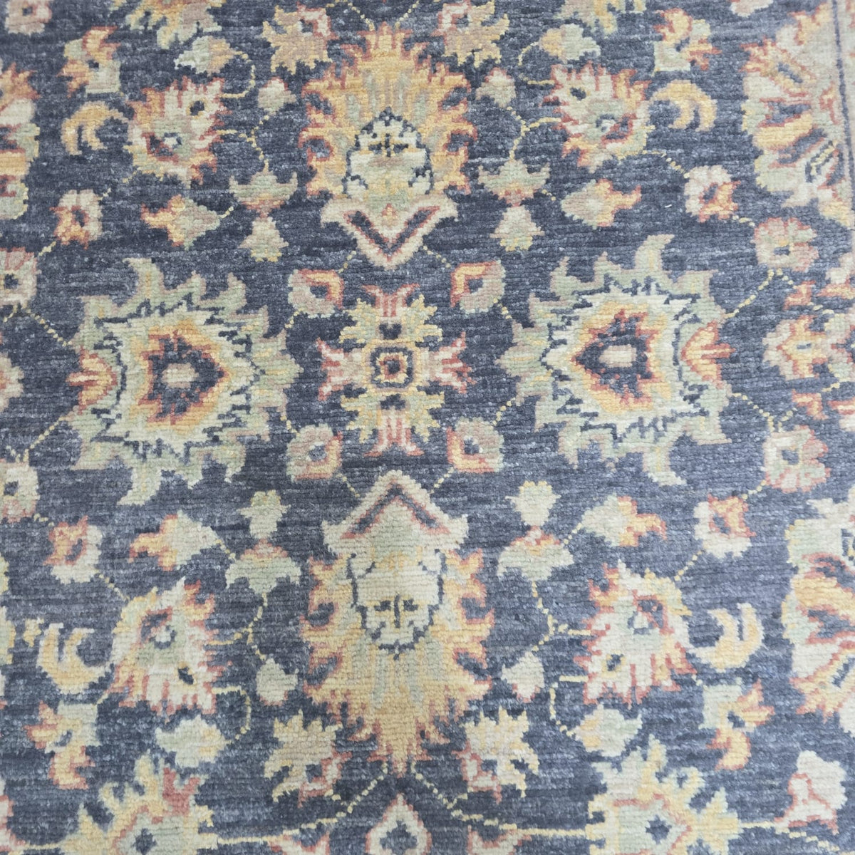 3x5 Gray Chobi Floral Area Rug | Handmade Wool & Cotton Rug