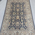 3x5 gray Chobi floral handmade wool and cotton area rug with vegetable dyeing