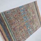 2.5x4 Multi Khurjeen Rainbow Area Rug | Handmade Wool & Cotton Rug