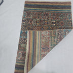 2.5x4 Multi Khurjeen Rainbow Area Rug | Handmade Wool & Cotton Rug