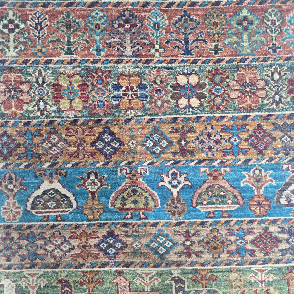 2.5x4 Multi Khurjeen Rainbow Area Rug | Handmade Wool & Cotton Rug