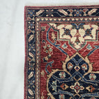 2x3 Red Heriz Floral Area Rug | Handmade Wool & Cotton Rug