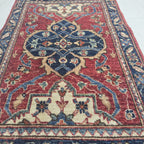2x3 Red Heriz Floral Area Rug | Handmade Wool & Cotton Rug