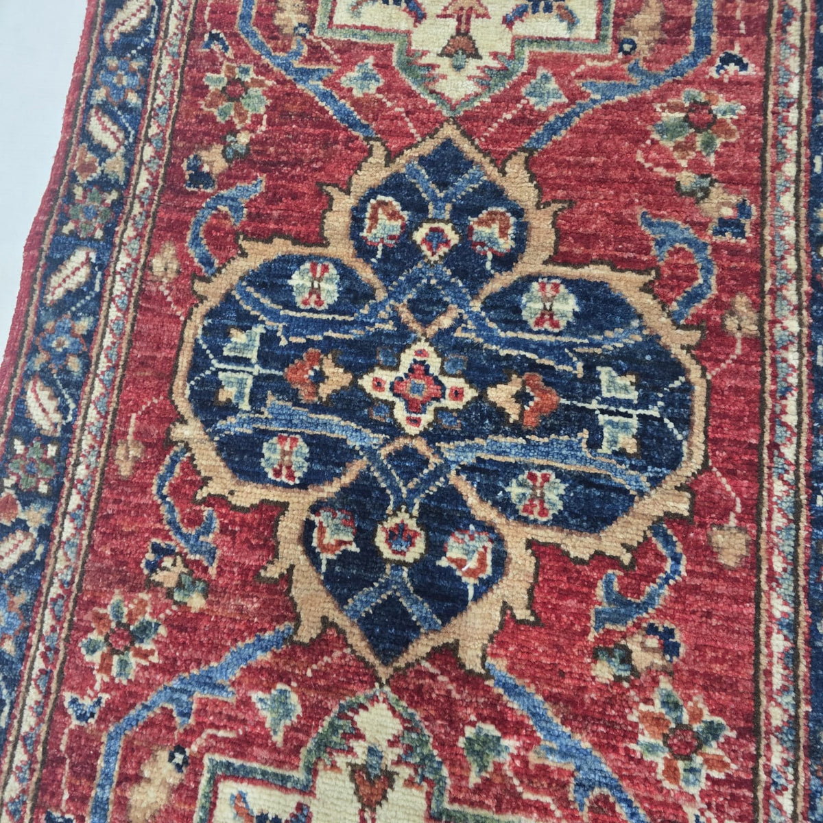 2x3 Red Heriz Floral Area Rug | Handmade Wool & Cotton Rug