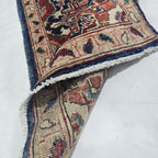 2x3 Red Heriz Floral Area Rug | Handmade Wool & Cotton Rug