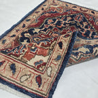 2x3 Red Heriz Floral Area Rug | Handmade Wool & Cotton Rug