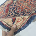 2x3 Red Heriz Floral Area Rug | Handmade Wool & Cotton Rug