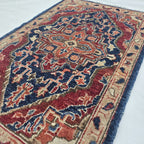 2x3 Red Heriz Floral Area Rug | Handmade Wool & Cotton Rug