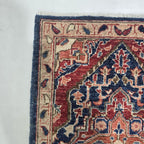 2x3 Red Heriz Floral Area Rug | Handmade Wool & Cotton Rug