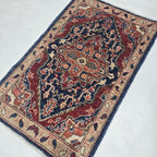 2x3 Red Heriz Floral Area Rug | Handmade Wool & Cotton Rug