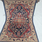 2x3 Red Heriz Floral Area Rug | Handmade Wool & Cotton Rug