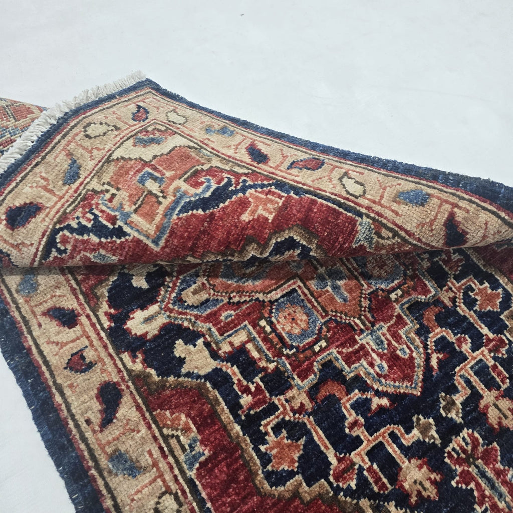 2x3 Red Heriz Floral Area Rug | Handmade Wool & Cotton Rug